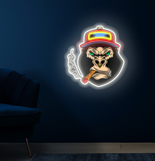 Naughty Monkey LED Neon Sign Light Pop Art